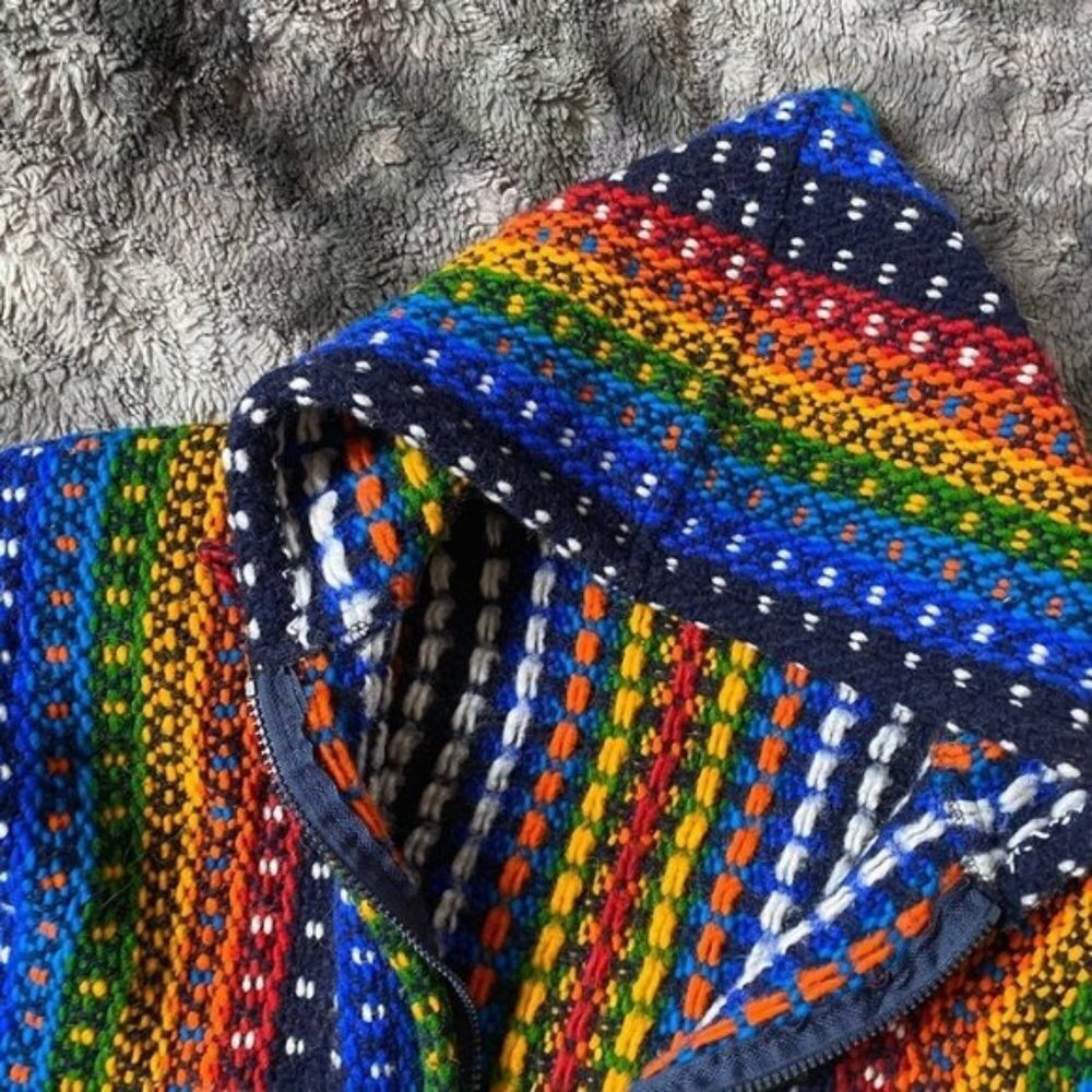 Rainbow Eucadorian Artisan Knit Jacket - Picture 3 of 7